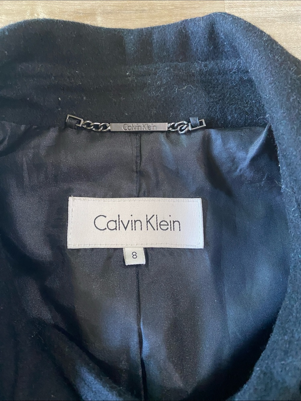 Calvin Klein Black Wool Short Peacoat - Picture 2 of 10